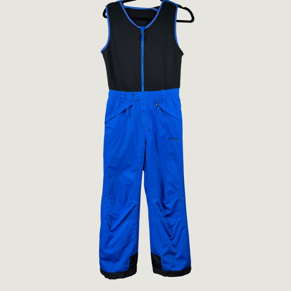 Arctix Bib Snow Pants Kids L Blue Black Fleece Vest Insulated Ski Overalls